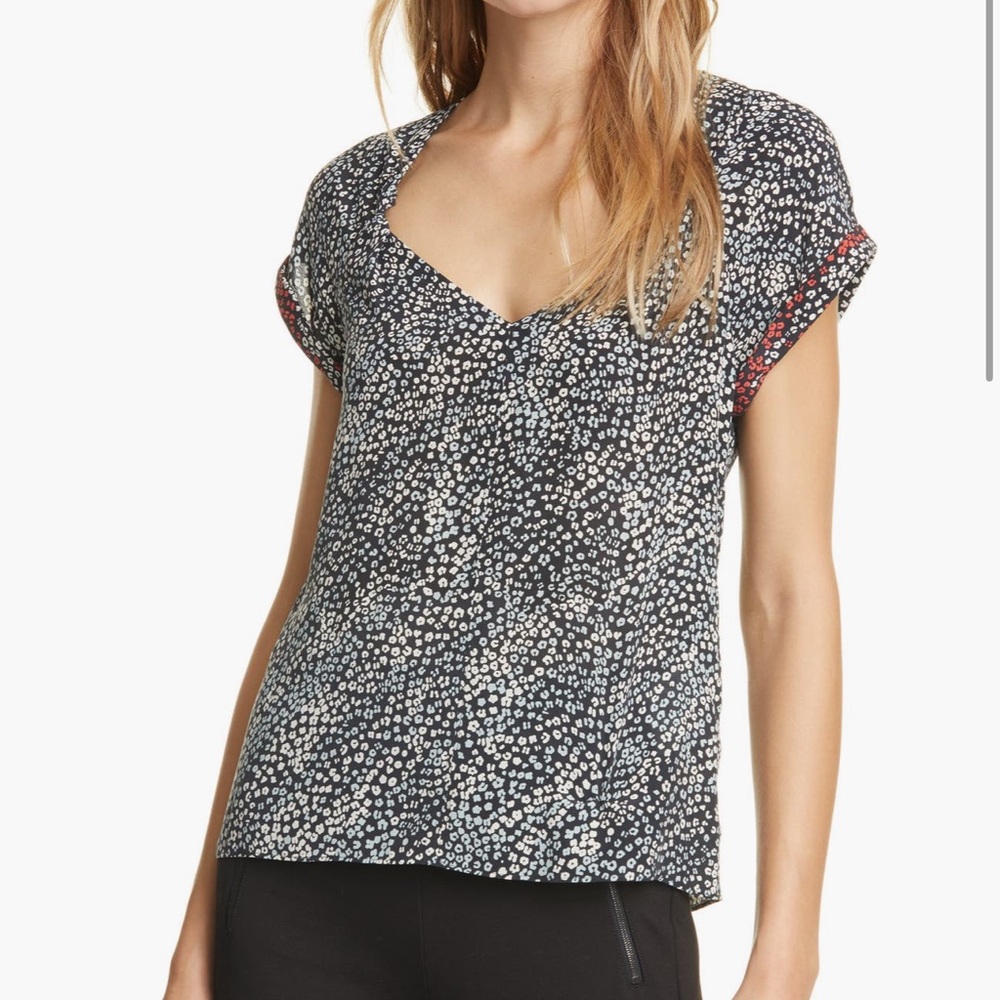 rag & bone Danise Leopard Print 100% Silk
Top